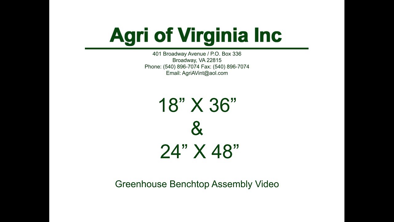 Greenhouse Benchtop Assembly