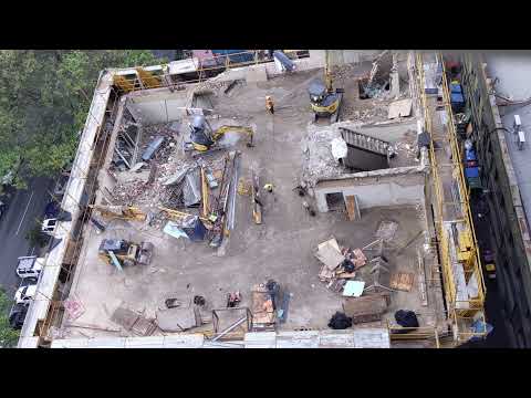 600x timelapse of the demolition of a 5 story building