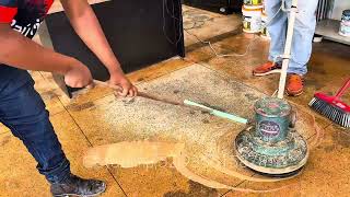 How to clean granite or terrazzo that is heavily impregnated with resin and dirt