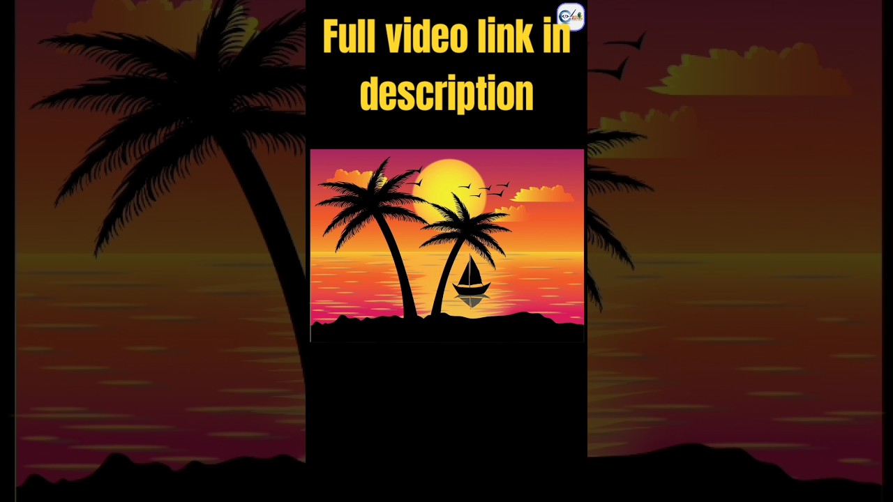 Sunset Sea view vector Illustration | Vector art | #illustrator #vectorart #sunset