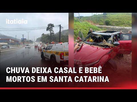 CASAL E BEBÊ SÃO ACHADOS MORTOS APÓS CARRO SER ARRASTADO PELA CHUVA EM SANTA CATARINA