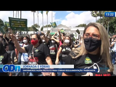 Enfermeiros fazem protesto para cobrar regulamentação trabalhista 30 06 2021