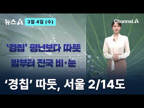 [날씨]‘경칩’ 따듯, 서울 2/14도…밤부터 전국 비·눈 / 채널A / 뉴스A