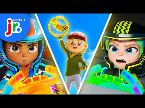 RACE to Rescue the Golden Steering Wheel! 🏆 Hot Wheels Let's Race | Netflix Jr