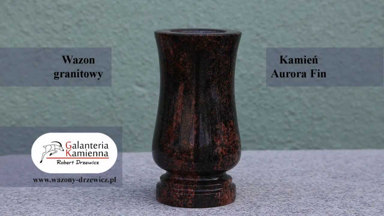 Wazon na pomnik - granitowy - z kamienia Aurora Fin