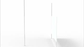 1W2R hinged pivoting freestanding display wall — flexible configuration for galleries and events