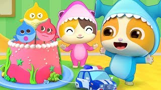 Download lagu Baby Shark Dan Bayi Kucing | Selamat Ulang Tahun | Lagu Bayi Hiu | BabyBus Bahasa Indonesia mp3