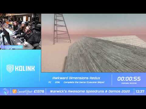WASD 2020 - Awkward Dimensions Redux (Complete the Game, Cutscene Skips) in 11:15 by CordingWater6