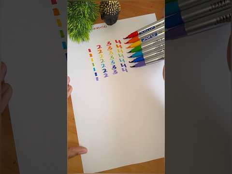 🌈Rainbow Writing #handwriting #trending #numbers #art #shorts #youtubeshorts #123 #satisfying #fun