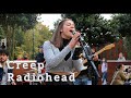 CROWDED STREET STOP IN AMAZEMENT | Radiohead - Creep | Allie Sherlock & The 3 Busketeers