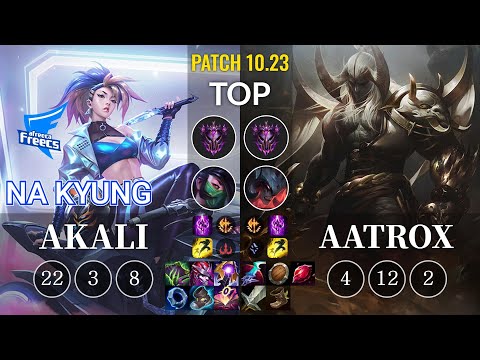 AF Na Kyung Akali vs Aatrox Top - KR Patch 10.23