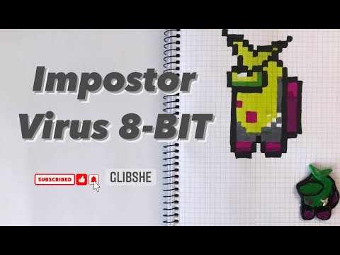 Малюнки по клітинках (pixel) Impostor Virus 8-BIT Among Us Brawl Stars #drawing