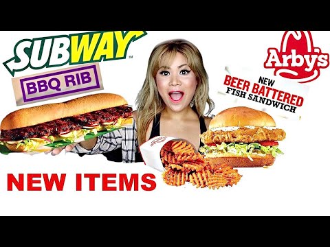 SUBWAY BBQ RIB SANDWICH AND ARBY'S BEER BATTERED FISH...