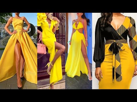 Top 49 yellow 💛 dress designs | Mustard Party & Casual Formal Suits