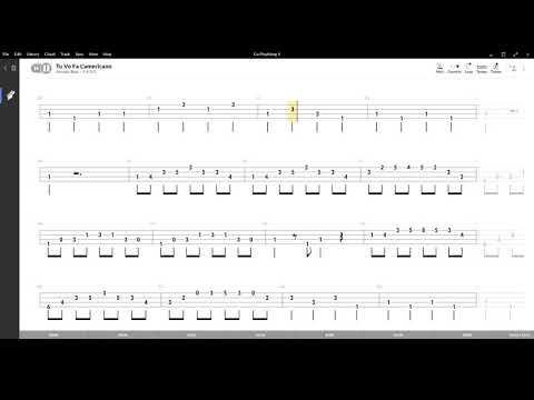 Tu Vo Fa L'americano ( Renato Carosone ) ,Tablatura e base Senza Basso - Backing bass track