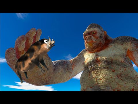 A Mad Gorilla Wants To Kill A Pig [ARBS] - Animal Revolt Battle Simulator