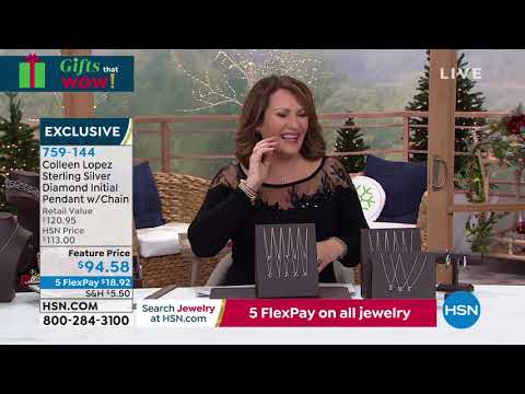 Colleen Lopez Sterling Silver Diamond Initial Pendant wi...