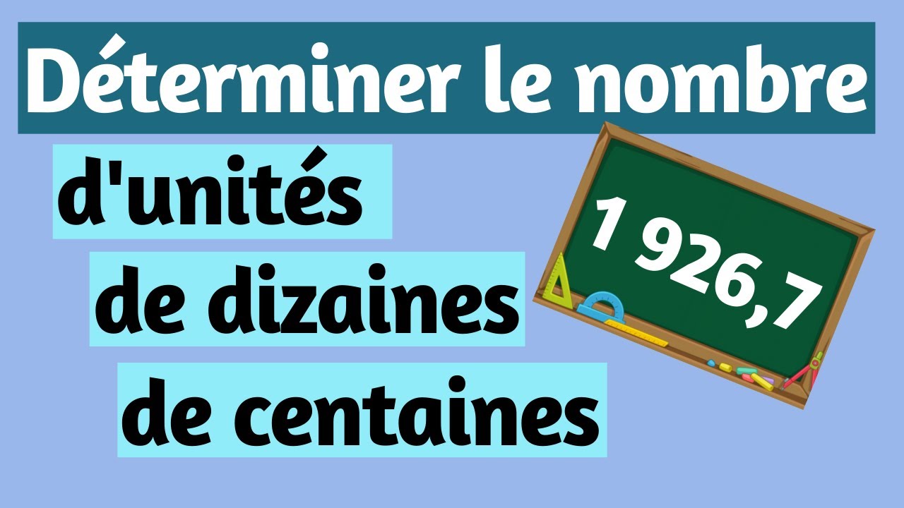 Comment déterminer le nombre d'unités, de dizaines ou de centaines 