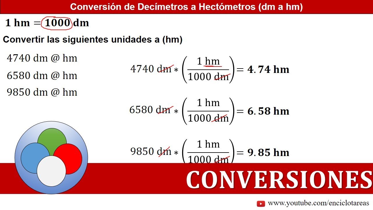 Decímetros a Hectómetros (dm a hm) - CONVERSIONES