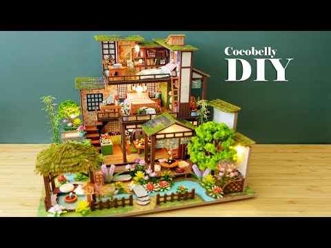 Bamboo Spring Courtyard | DIY Miniature Dollhouse Crafts | Relaxing Satisfying Video