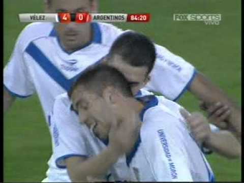 Vélez 4 Argentinos 0, gol de Canteros