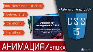 CSS Анимация за 6 минут. Animation при наведении в CSS3/HTML