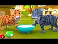 The Monkey And Two Cats 3D Animated Hindi Moral Stories for Kids बंदर और दो बिल्लियों 