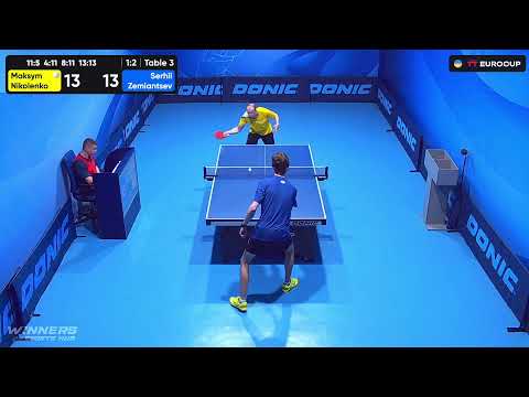 19:15 Maksym Nikolenko - Serhii Zemiantsev 21.08.2023 TT Euro.Cup  Ukraine Star. TABLE 3