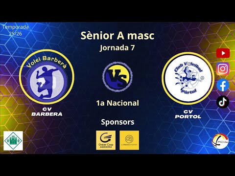 Cv Barberà vs CV Pòrtol, Senior Masc, J7, 16/11/25, 1a Nacional (2 set), #Aymibarberà!!