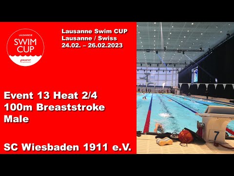 Lausanne Swim Cup 2023 - Event 13 Heat 2/4 Male 100m Breaststroke