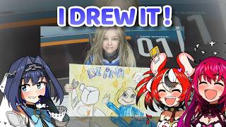 IRyS, Bae and Kronii reaction when Diana gave them the cute drawing