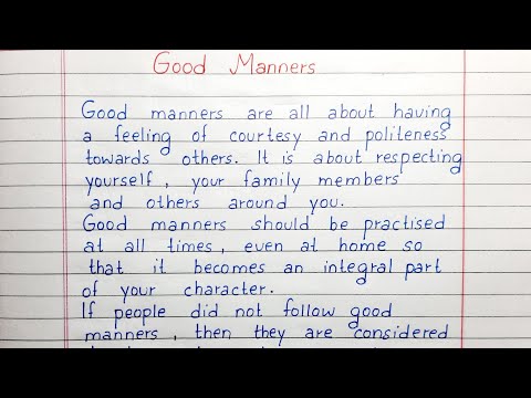 Write a short essay on Good Manners | Essay Writing | English