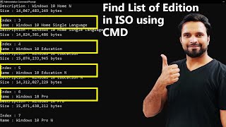 How to Find List of Edition in Windows ISO Image using CMD