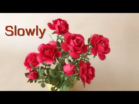 ABC TV | How To Make Miniature Rose Bush With Shape Punch (Slowly)- Craft Tutorial