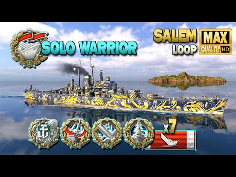Cruiser Salem: Solo Warrior on map Loop - World of Warships