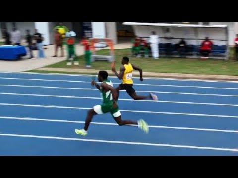 Nigeria first Ghana second Men’s 4x100m final CAA Region ll Seniors Athletics Championship Accra2025