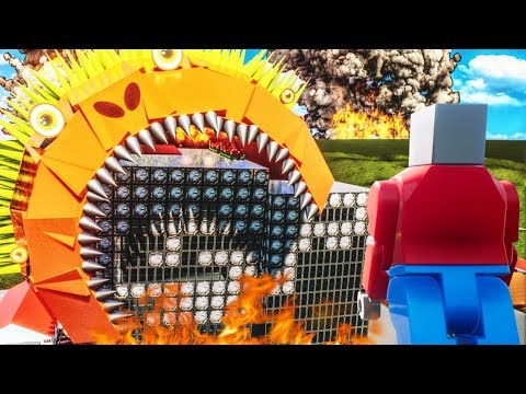 The Giant Lego Monster Has Returned and is Eating Lego City in Brick Rigs Multiplayer Gameplay