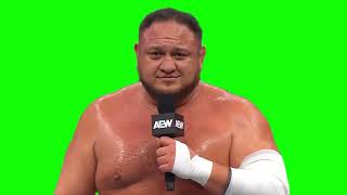 Samoa Joe clucking like a chicken green screen