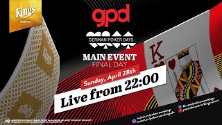 🇩🇪🏆 Final Day of €199 German Poker Days Main Event live from King