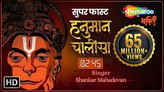 सबसे सुपर फास्ट हनुमान चालीसा (2.45 मिनट) | Super Fast Hanuman Chalisa | Shankar Mahadevan