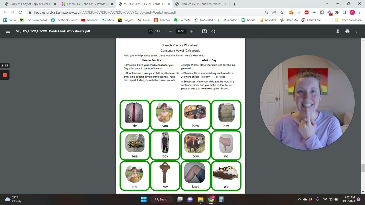 Speech Therapy for a Child Speaking Mostly in Vowels