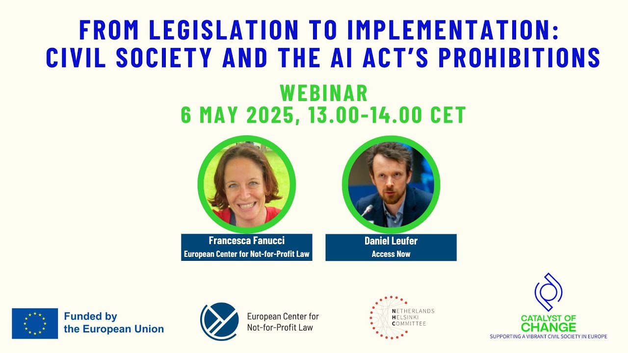 Webinar: From Legislation to implementation: Civil society and the AI Act's prohibitions