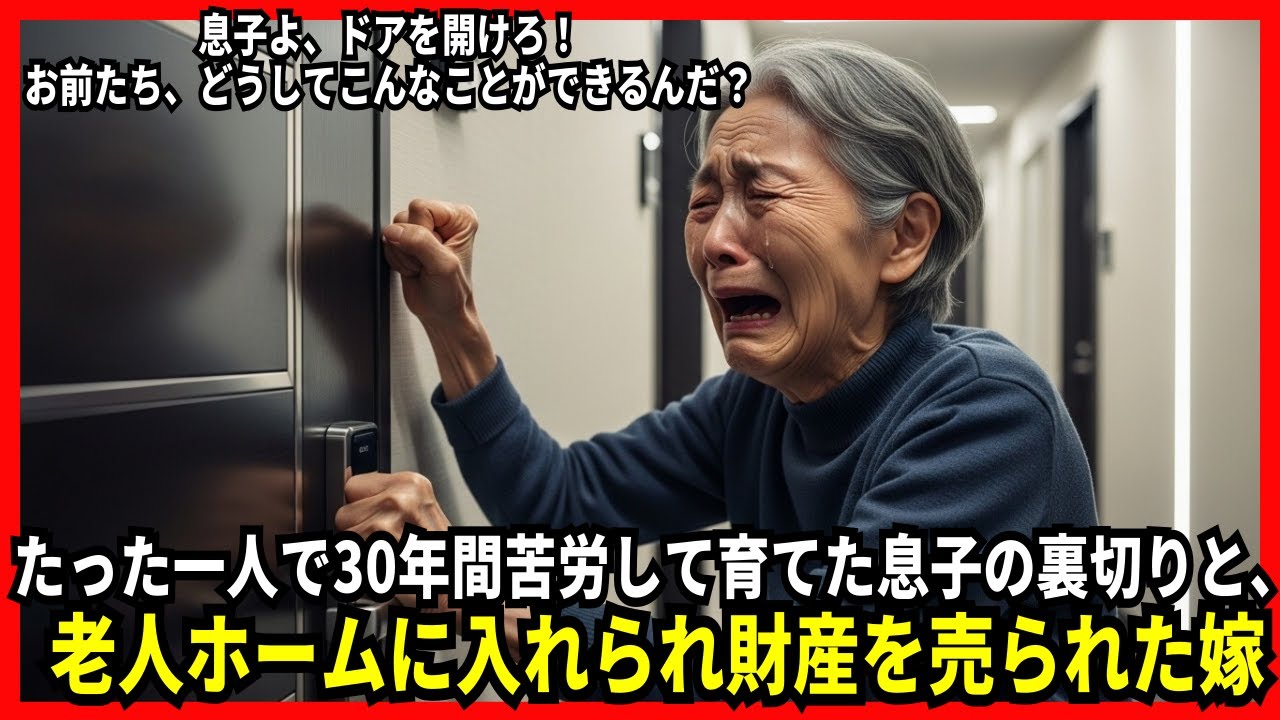 たった一人で30年間苦労して育てた息子の裏切りと、老人ホームに入れられ財産を売られた嫁