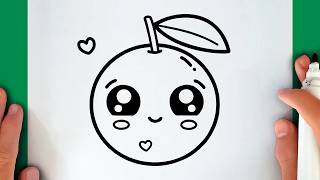 Como desenhar uma LARANJA KAWAII