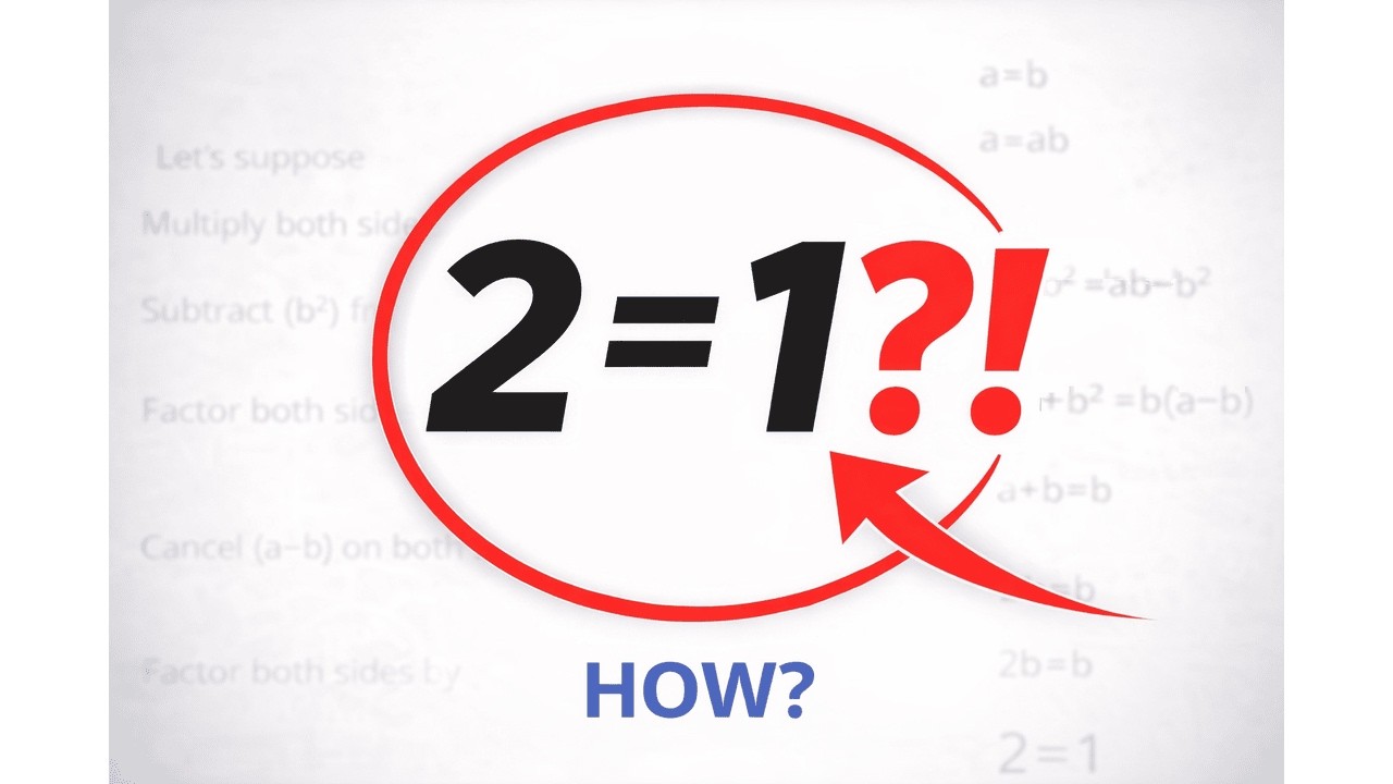 Math Puzzle:  2 = 1 how?   Find the Mistake