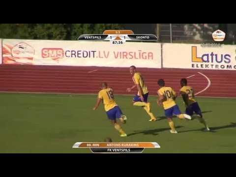 13.08.14 ANTONS KURAKINS scores goal vs Sconto FC_video sportacentrs.com