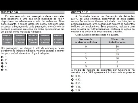 Enem 2018 Matemática: Questões 162 e 163 (caderno cinza) - Tabelas, Médias