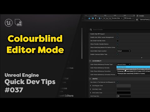 Quick Dev Tip #37 UE4 / UE5 - Colourblind Editor Mode