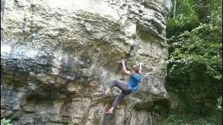 Video thumbnail of Ebola, 7C/+. Anston Stones