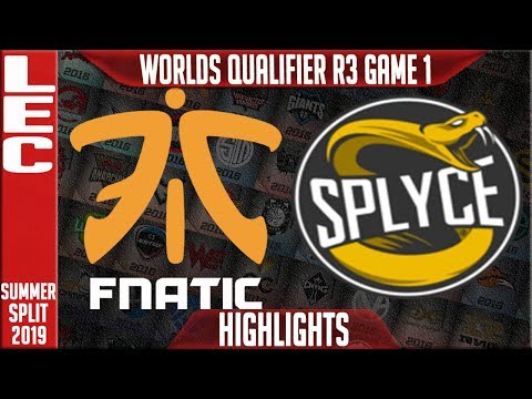 FNC vs SPY Highlights Game 1 | LEC Summer 2019 Worlds Qualifier R3 | Fnatic vs Splyce